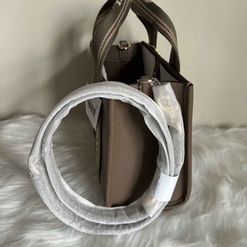 NWT Coach Smith Tote Bag 24 CBH14 Refined pebble leather Gold/Dark Stone - Picture 3 of 8